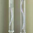 GXFCCYXT Glass Candle Set of 2 Refillable Use, Indoor Emergency Lighting Use Oil Candle, Smokeless and Odorless Clear Glass