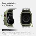 Nereides Compatible with Apple Watch Band 45mm 44mm, for iWatch Band Series 9/8/7/6/5/4/SE/SE2, Rugged Heavy Duty Case with Strap, Shockproof PC Frame Bumper Case for Men (Army Green)