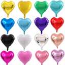 50 pcs 10 Inch Heart Foil Balloons, Multi-colored Heart Mylar Balloons Mixed Color for Wedding Birthday Baby Shower Party Decoration
