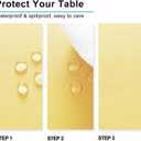 Hiasan Rectangle Tablecloth Light Yellow - Wrinkle Resistant and Waterproof Washable Polyester Fabric Table Cloth for Dining Party and Outdoor Use, 60 x 140 Inch