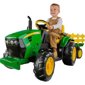 Peg Perego John Deere Ground Force Tractor with Trailer 12 Volt Ride on
