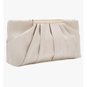 CHARMING TAILOR Clutch Evening Bag Elegant Pleated Satin Formal Handbag Simple Classy Purse for Women