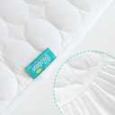 Mini Crib Mattress Protector Sheets Waterproof 2 Pack, Quilted Pack and Play Mattress Pad Cover Fits for Mini Crib/Playen/Pack and Play Mattress, White, 38"x24"