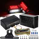 Partsam 12V LED Rectangular Trailer Light Kit, Sealed Rectangle IP68 Waterproof Truck Marine Boat Trailer Stop Turn Tail License Plate Brake Running Lights w 25ft Wiring Harness & Bracket