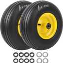 AR-PRO (2-Pack) 13x5.00-6 Tubeless Tire and Wheel Assembly, 5"-7.5" Centered Hub, 5/8" Bearings, Replacement Zero-Turn Riding Lawn Mower Tire, 4-Ply Straight Rib Tread