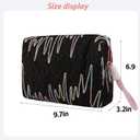 Makeup Bag Toiletry Bag for Womencute Cosmetic Bag with Relief Design, Can Accommodate Various Cosmetic Accessories Black