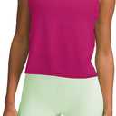 sissycos Women's Workout Racerback Tank Tops Loose Fit Sleeveless Athletic Shirts (Large, Cropped-pitaya Pink), XL