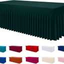 Smiry Spandex Tablecloth, Elastic Fitted Stretch Tablecloth for 6FT Rectangle Tables, Waterproof Washable Table Cover Skirt for Outdoor, Wedding, Banquet & Parties (Hunter Green, 72Lx30Wx30H Inch)