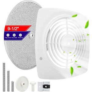 97011727 Bathroom Exhaust Fan Cover Replacement, S97011727 Kitchen Exhaust Fan Cover, 11.5" x 11.5" Wall Ventilation Fan Grille with S99010042 Kitchen Exhaust Fan Filter Fits 509S-C