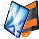 OMOTON Screen Protector for iPad Air 11 Inch M3/M2 (2025/2024, 7th/6th Generation), TOP 9H+ Tempered Glass with Easy Installation Tray, Case & Apple Pencil Compatible, Bubble-Free & Scratch-Resistant