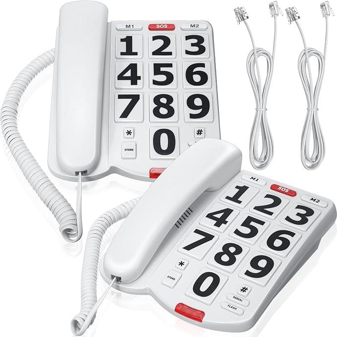 Excelltel Landline Phones for Seniors, Adjustability Features, OneTouch Dialling,Big Button Phone for Seniors, Hard of Hearing Retro Telephone Corded Phones, with Handsfree Function (EXLD265)