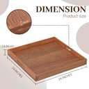 MAONAME Large Cherry Wood Serving Tray with Handles, 24 inches Square Ottoman Tray, Wooden Serving Board for Party Breakfast Dinner, Classic Charcuterie Board for Meat, Cheese & Appetizers