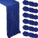 6 Pack Royal Blue Cheesecloth Table Runner 10Ft Gauze Cheese Cloth Table Runner 35x120 Inch Boho Sheer Rustic Fabric for Decor Bridal Baby Shower Wedding Centerpiece Home Table Decoration