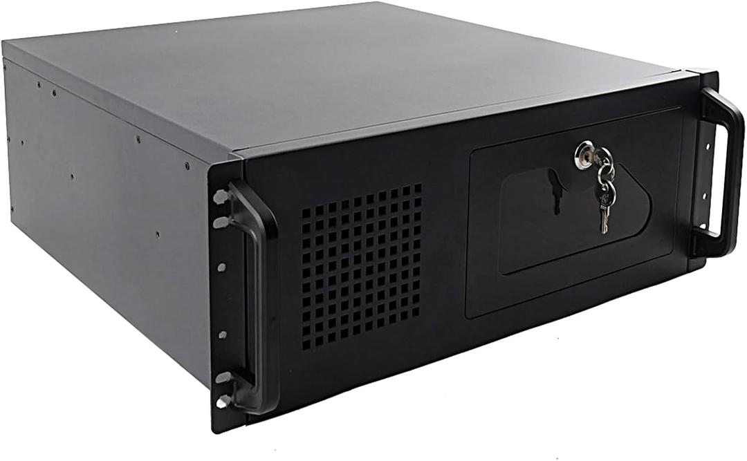 4U Wall Mount Network Cabinet, Server Rack Cabinet Enclosure, Lockable Door and Side Panels Black,7 x 3.5 HDD Drive Bays with 80 mm Fan,SL-450A for 19 IT Equipment,A/V Devices