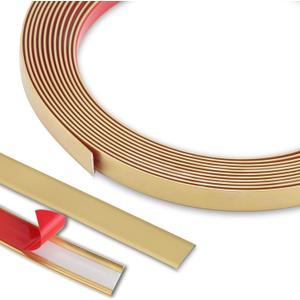 Flexible Molding & Wall Trim | Peel and Stick Design | Ceiling, Floor, Mirror, Corner, Wardrobe, Cabinet and Auto Trim, 16.4 ft x 0.8 inch (5m x 2cm, Matte Gold)