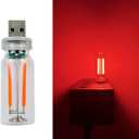 Dimmable Red USB Touch Control Led Lights for Car, Cute Red Interior Truck Lights, Retro Led Night Light Ambient Lighting, Glass USB Mood Lamp Bedroom, Car Accessories for Men Women