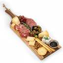 PICNIC TIME Artisan 24" Acacia Charcuterie Board with Raw Wood Edge, Wooden Cutting Board with Handle, All-Purpose Serving Platter, Decorative and Reversible Serving Plank (Acacia Wood)