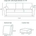 CHUN YI 5 Piece Loveseat Covers, Stretch Couch Covers for 2 Cushion Couch with Separate Backrest and Cushion Covers, Anti-Slip Washable Furniture Protector for Dogs Pets (Medium, Cream)