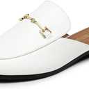 DREAM PAIRS Mules for Women Flats Comfortable Buckle Mules Slip on Slides Backless Loafers Shoes, 9.5