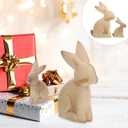 MAGICLULU Home Decoration Ornaments 1 Pair Unfinished Wooden Rabbit Wood Crafts Wood Bunny Cutout Figurine Ornament for DIY Craft Home Easter Party Decor Wood Bunny Peg Doll