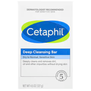 Cetaphil Bar Soap, Deep Cleansing Face and Body Bar, Pack of 1, For Dry to Normal, Sensitive Skin, Soap Free, Hypoallergenic, Paraben Free, Fragrance Free, Removes Makeup, Dirt and Oil