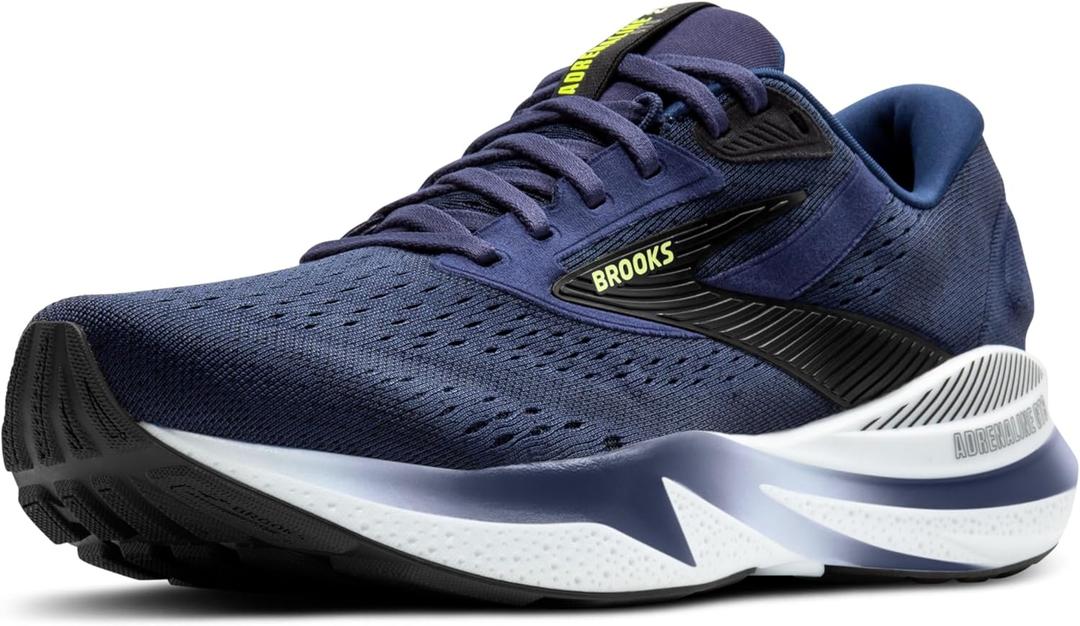 Brooks Mens Adrenaline GTS 24 Supportive Running Shoe (11.5 Wide, Peacoat/Black/Sharp Green)