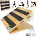 KIJO Studio Professional Wooden Calf Stretcher Slant Board 550 lbs Weight Capacity 16-Angle Adjustable Incline Calf Stretch Slant Board for Calf Stretching Exercise Squat & Physical Therapy Non-Slip