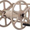 Liberty Garden 709 Steel Wall/Floor Mounted Hose Reel, Holds 200-Feet of 5/8-Inch Hose - Tan, 17.6 x 22 x 15