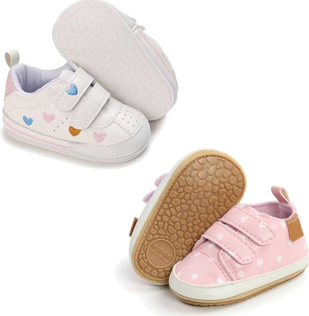 Clowora Baby Boys Girls Shoes Non-Slip Rubber Sole Sneakers Infant First Walking Toddler Crib Shoes Newborn Loafers Flats. 

Size: 12-18 Months Infant