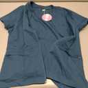 Oakgarden Women's Scrub Top Full Zip up Short Sleeve Nurse Shirts with 2 Zipper Pockets Jackets Lightweight Medical Uniform (Blue, S)