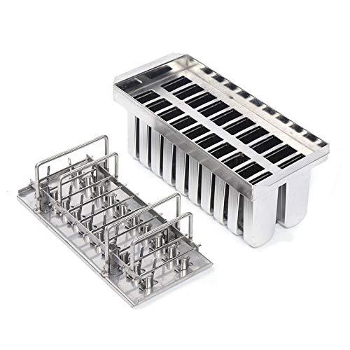 Stainless Steel Ice Cream Molds, 20 Packs Professional Round Head Grooved Ice Pop Molds, Metal Ice Lolly Ice Cream Mold Ice Cream Maker Mold Stick Holder, Single Cup Capacity 112g (20Pcs 112g)