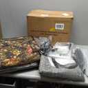 Weatherproof Heated Cat House for Outdoor in Winter, Heated Cat Bed Kitty Shelter with Cat Heating Pad, Insulated & Safe Escape Door, Warm House for Outside Stray Cat (Leaf Color, 12"x16"x16")