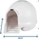 Petmate Booda Clean Step Cat Litter Box Dome (Made in the USA with 95% Recycled Materials)- Pearl White, Made in USA