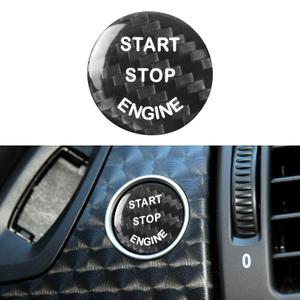 QianBao Compatible with Start Stop Button Cover Carbon Fiber Keyless Car Engine Ignition Switch for BMW X5 E70 X6 E71 E72 E81 E87 E90 E91 E92 E93 E60 E83 E84 E89 Black
