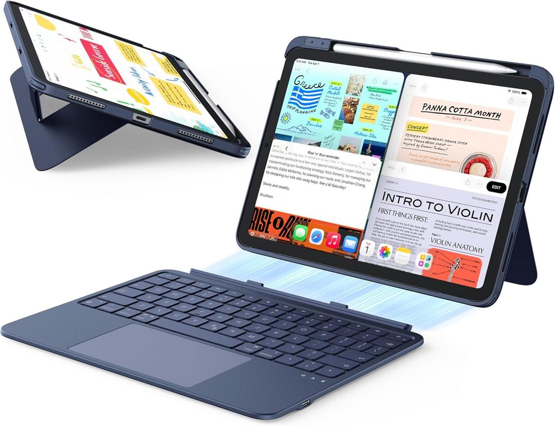 ESR for iPad (A16) 11th/10th Gen Flex Keyboard Case, Ultra-Light Magnetic Detachable Keyboard for iPad 10.9" with Writing/Viewing Modes, Larger Precision Trackpad, Blue