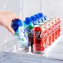 Drink Organizer for Fridge, Soda Can Dispenser for Refrigerator, Automatic Drink Dispenser for Fridge Holds up to 10 Cans, 2 Row