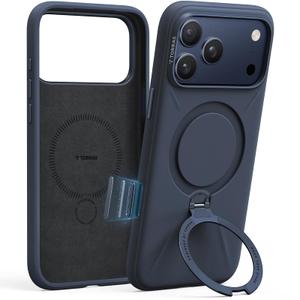 TORRAS Q3 Silicone for iPhone 17 Pro Max Case with Stand, Fit for MagSafe, Liquid Silicone Cozy Grip, 360 Spin Stand, Camera Control, Protective for iPhone 17 Pro Max Phone Case Silicone, Deep Blue