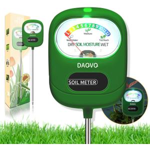 Soil Moisture Meter, Plants Moisture Meter Upgraded-Large Screen-Soil Hygrometer with Light- Plant Water Meter for Indoor and Outdoor Hous Plants, Garden, Farm, Lawn Soil Tester-Spring-Green