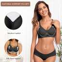 OEAK Womens Wireless Jelly Bras Comfortable Push Up Bra No Underwire Gel Bra Full Support Lift Everyday Seamless Tshirt Bras (Black, M)