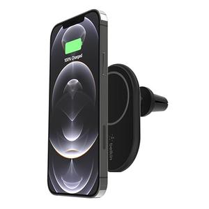 Belkin MagSafe-Compatible Magnetic Wireless Car Charger 10W - BoostCharge Pro Wireless Charger, Magnetic Car Vent Phone Mount for iPhone 16, iPhone 15, 14, & 13 Series, Power Supply Included - Black