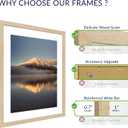 20X24 Poster Frame, Display Pictures 16X20 with Mat or 20X24 Without, Wall Hanging Frames, Natural Oak, 3 Pack