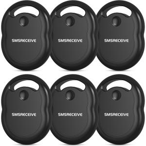 Tracker Tags-6 Pack [Apple MFI Certified], Smart Bluetooth Tracker Works with Apple Find My APP (iOS Only, Not for Android), Key Finder and Item Locator Smart Tag for Keys, Luggage, Backpack (Black)