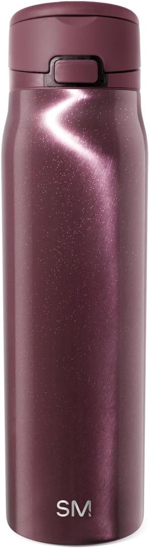 Simple Modern Mesa Loop Water Bottle with Covered Straw and Handle | 30oz Cup Holder Friendly Insulated Stainless Steel Bottles for Travel, Sports and School | Plum Cateye