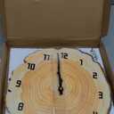 Rustic Wall Clock Silent 12 Inch Battery Operated Wooden Home Decor for Bathroom Kitchen Bedroom Living Room,Annual Ring