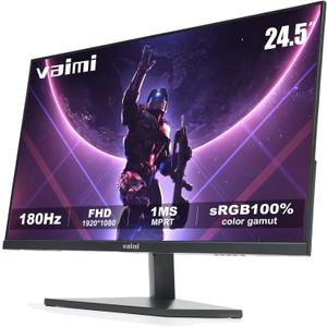 24.5 Inch 180Hz Gaming Monitor, FHD 1080P, Computer Screen, FreeSync, 1 x HDMI 2.1, 1 x Display Port 1.4, 1 x USB, IPS, Tilt Adjustable, PC Xbox PS5 Compatible, VESA 75, HDMI Cable Included