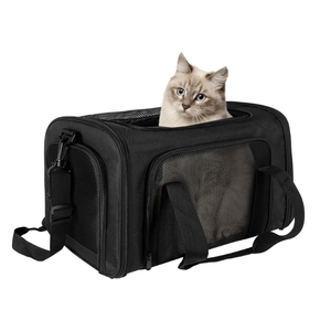 Top tasta Dog Cat Carrier Pet Carriers for Small Medium Large Cats Dogs Carrier Soft Sided Small Puppy Dog Carrier Portable Foldable Airline Approved Dog Cat Travel Carrier Black Medium (18.0"L x 11.0"W x 11.0"H, Black)