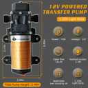 Portable DC 12V 75W Electric Gasoline Transfer Pump, Moves Up to 110 Gallons of Gas Per Hour, Great for Vehicles, Boats, Motorbike, Equipment, Gasoline (110GPH-SINGLE PUMP)