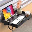 SPACELEAD Bedside Shelf for Dorm Room Essentials - Clip On Nightstand Snack Organizer, Floating Bed Side Table Tray (Black, Plastic)