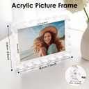 3 x 3 Pack Acrylic 4x6inch Magnetic Picture Frame,Double Sided,10+10mm Thick Block,Picture Frames Acrylic Photo Scalloped Frames Freestanding Gifts for Desk,Fridge, Locker,Office Cabinet(Clear,4x6)