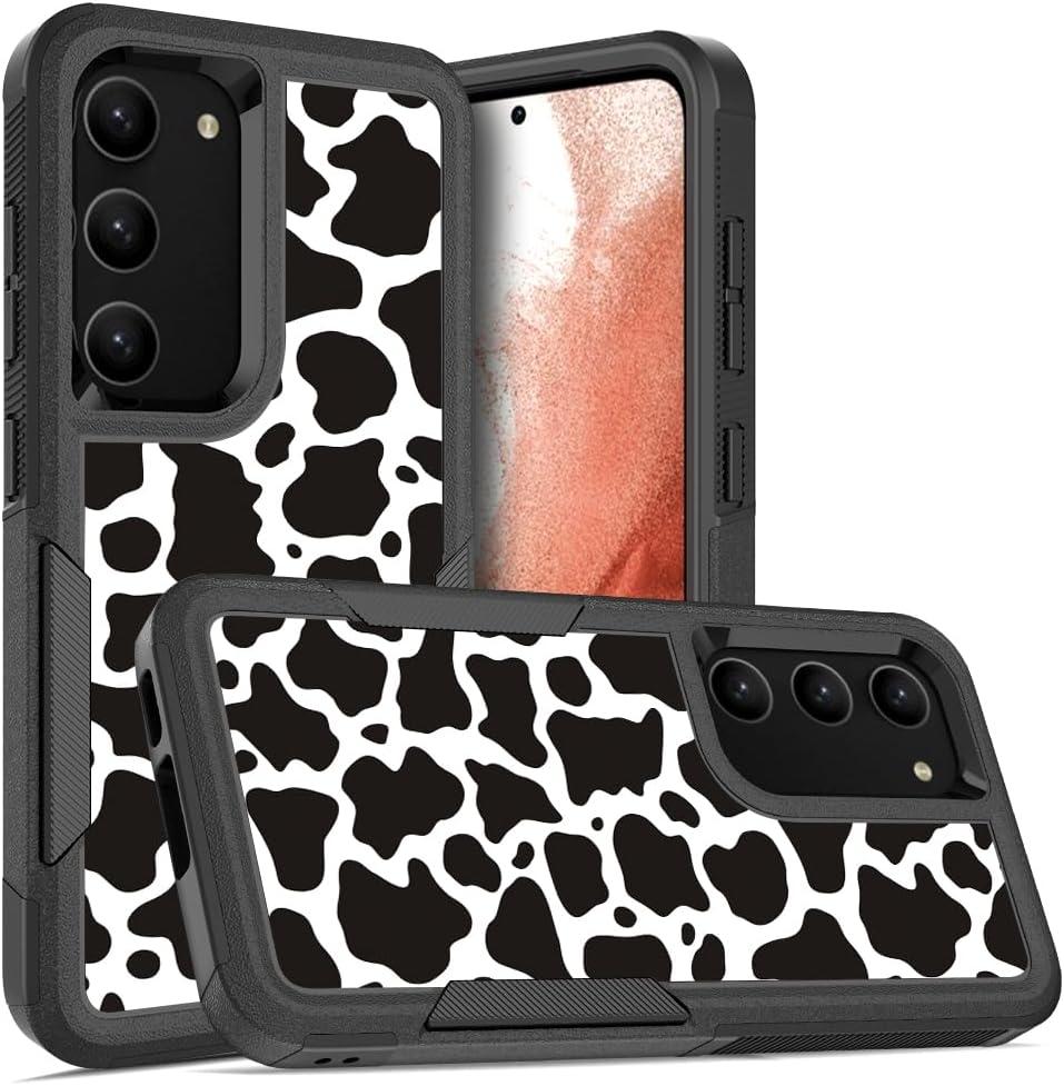 Phone Case for Samsung S23 Plus Cow Print Samsung Galaxy S23 Plus Case Heavy Duty S23plus Case Cute Slim Silicone Rugged Protective Cover